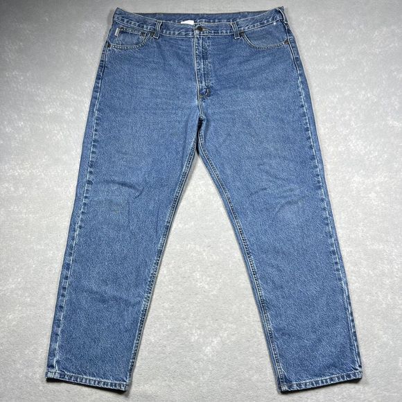 Carhartt Jeans Relaxed Fit Men’s 40x30 Blue Denim Medium Wash Straight Leg - Picture 1 of 15